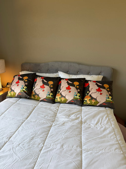 Cute Bunny Throw Pillow Covers – Soft Decorative Cushion Covers for Sofa, Couch & Bedroom (Set of 2 / Set of 4)