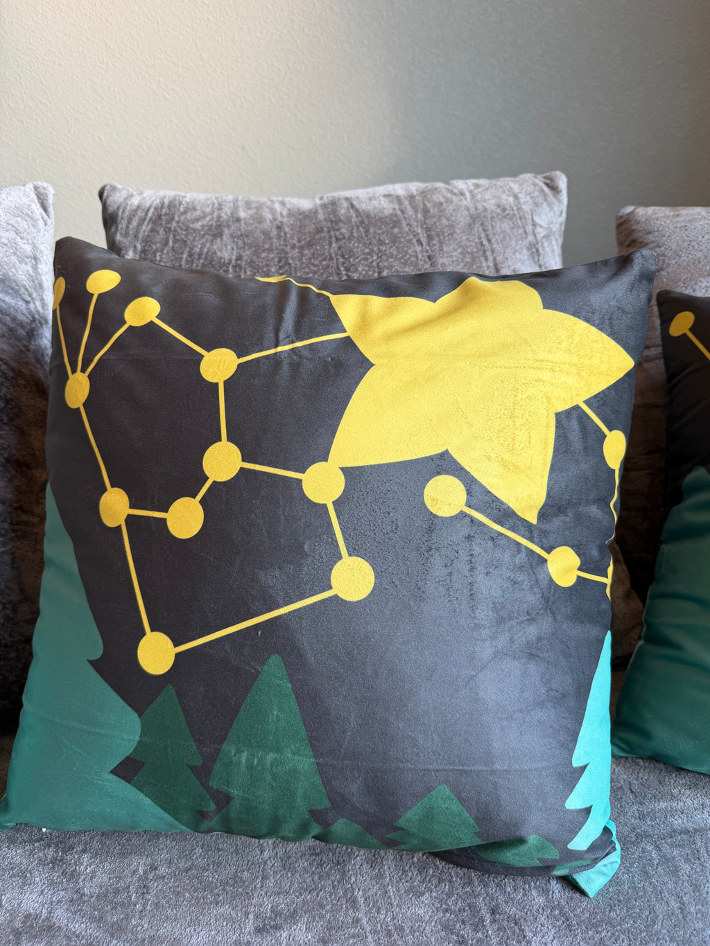 Golden Constellation Pillow Cover