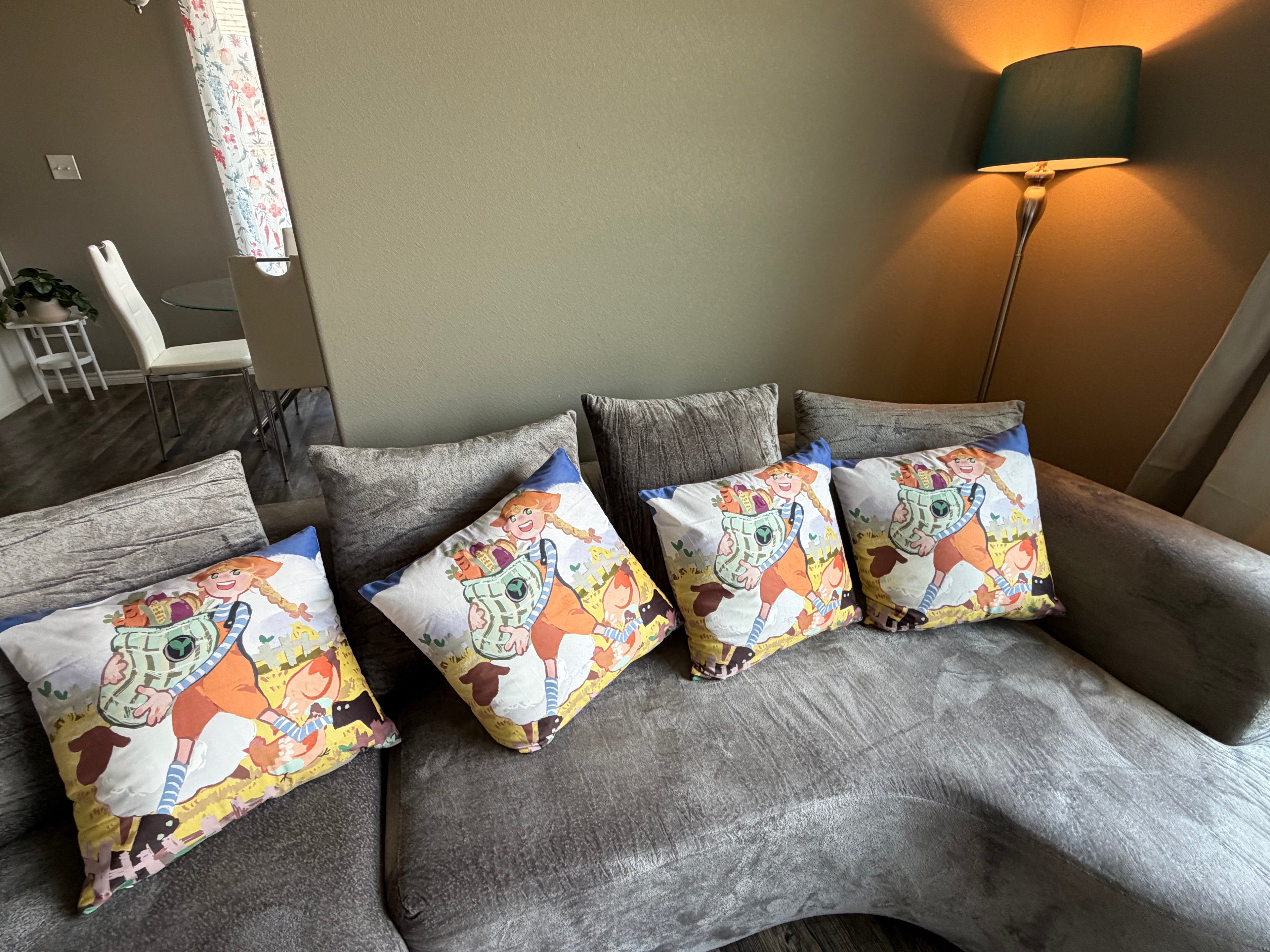 Playful Friends Pillow Cover