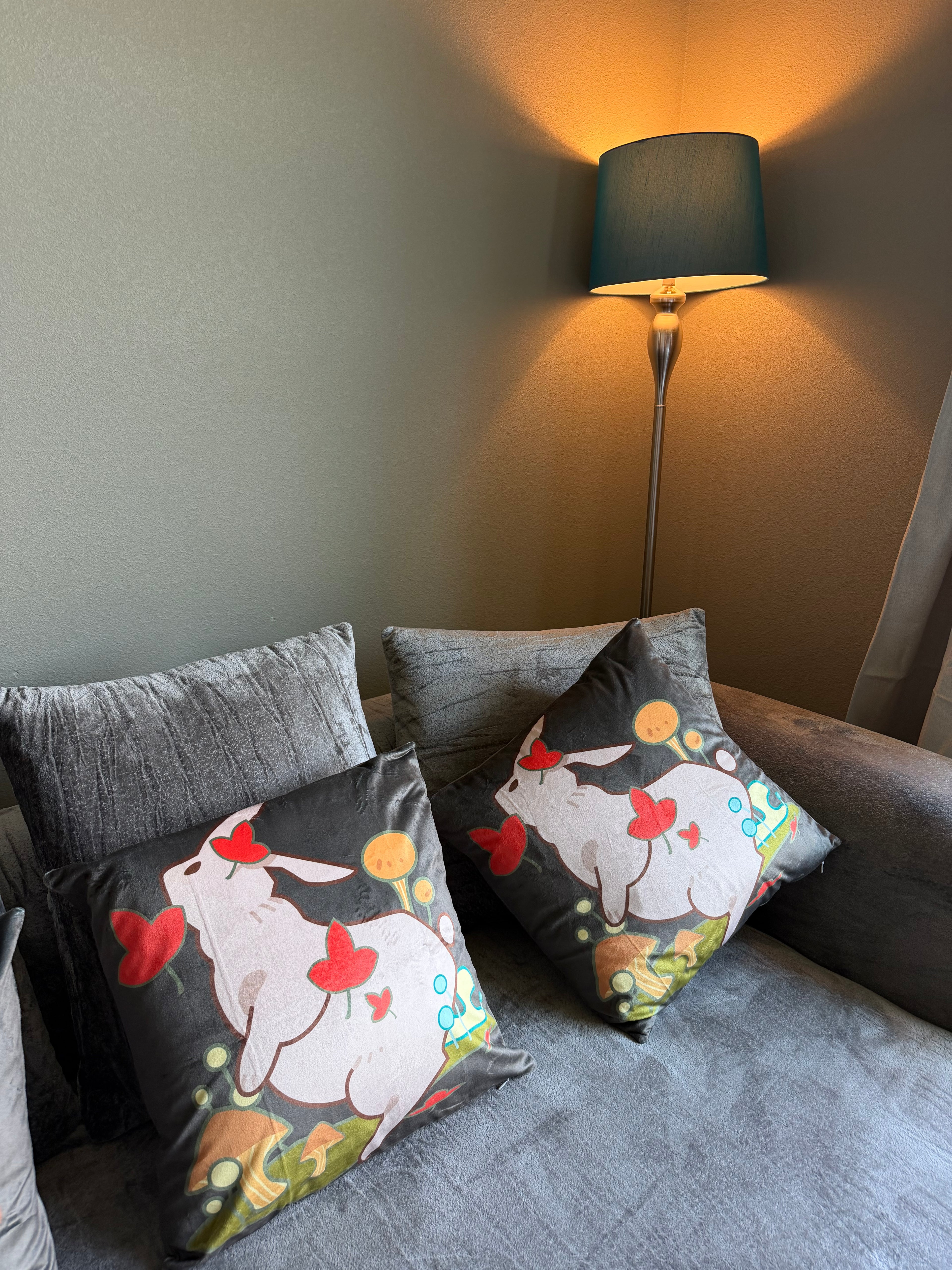 Cute Bunny Throw Pillow Covers – Soft Decorative Cushion Covers for Sofa, Couch & Bedroom (Set of 2 / Set of 4)