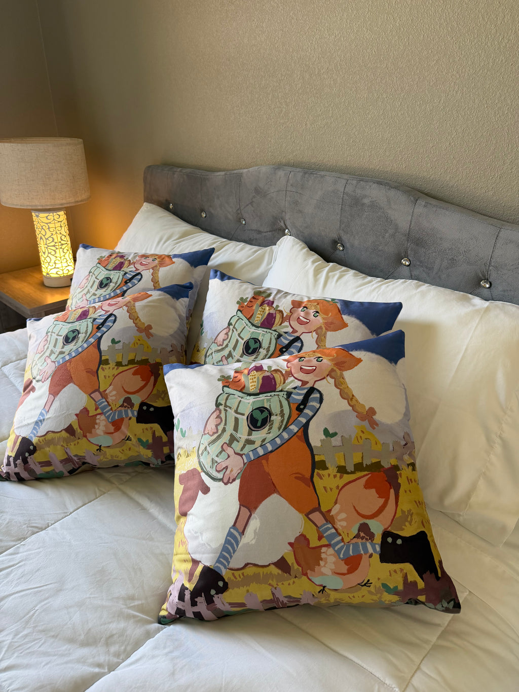 Playful Friends Pillow Cover