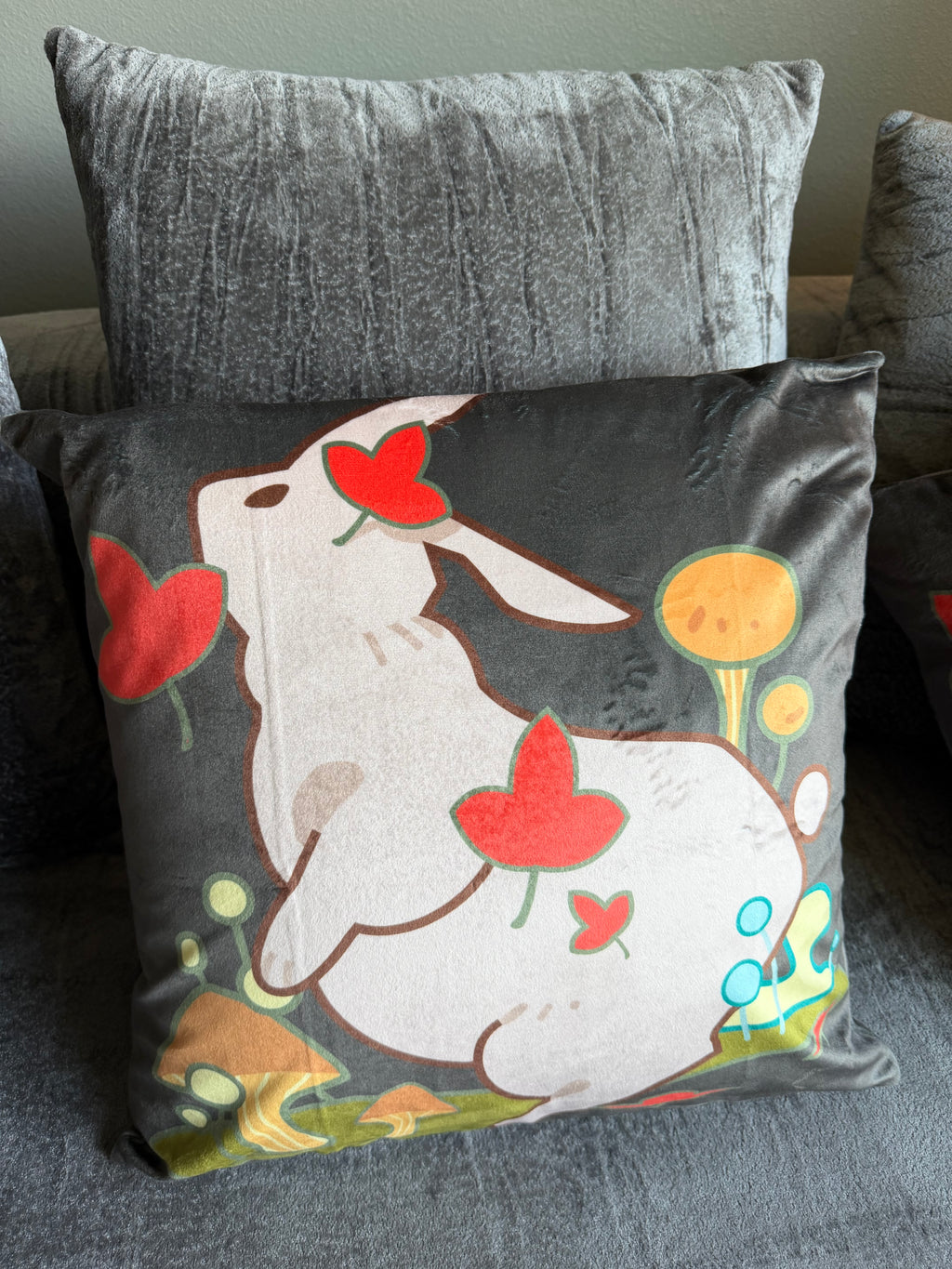 Cute Bunny Throw Pillow Covers – Soft Decorative Cushion Covers for Sofa, Couch & Bedroom (Set of 2 / Set of 4)