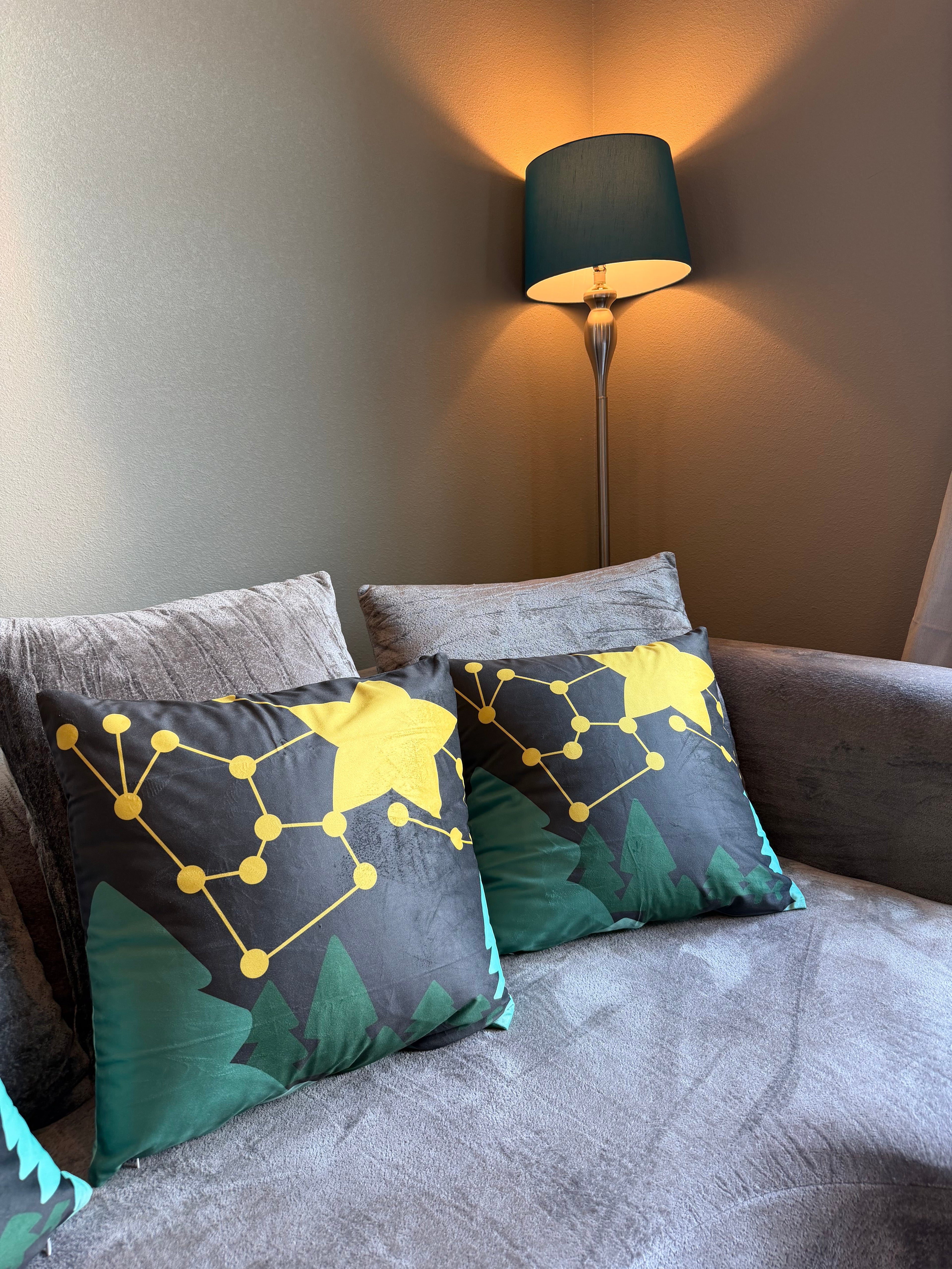 Golden Constellation Pillow Cover